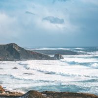View on atlantic ocean from Grindavik in Iceland. High quality photo