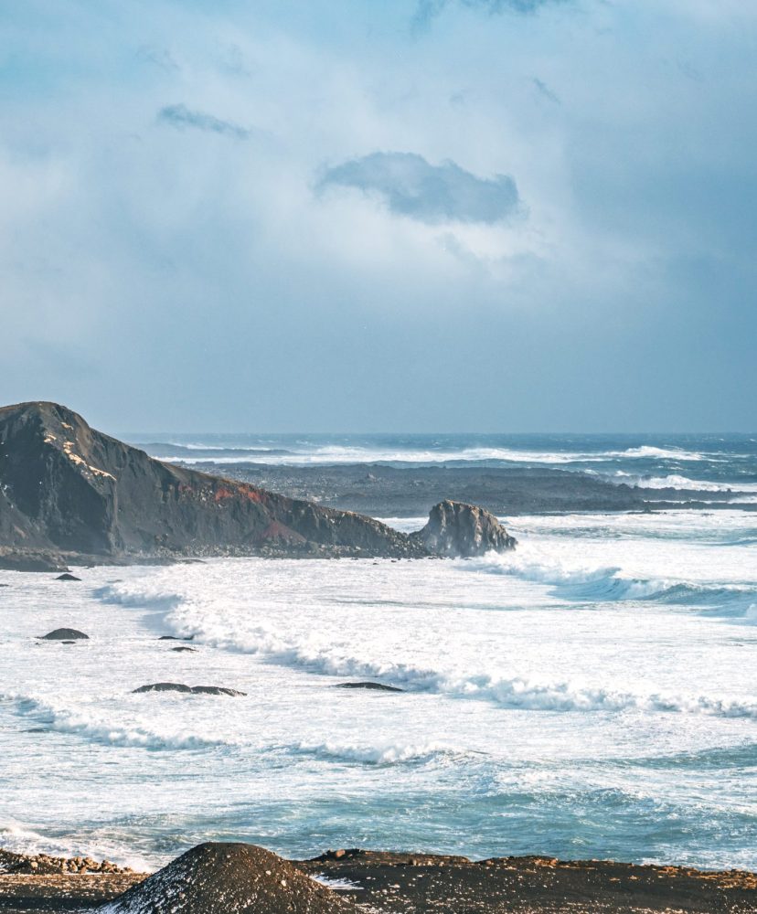 View on atlantic ocean from Grindavik in Iceland. High quality photo